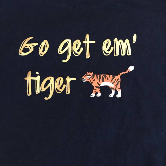 Navy Blue Short Sleeve Sleep Sense Tee Go Get'em Tiger Size M NWT - Picture 3 of 6